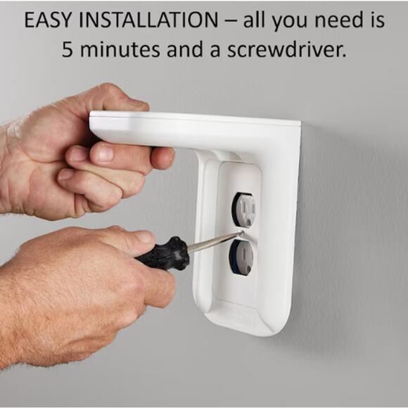 Sanus Outlet Shelf L0S1-W1 White 1-Gang Wall Mount for Echo Dot & Smart Devices - Picture 6 of 7